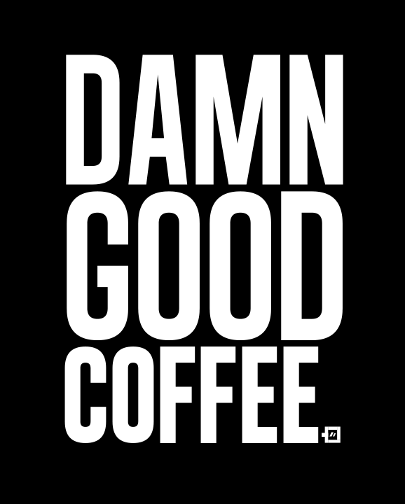 DAMN GOOD COFFEE. logo